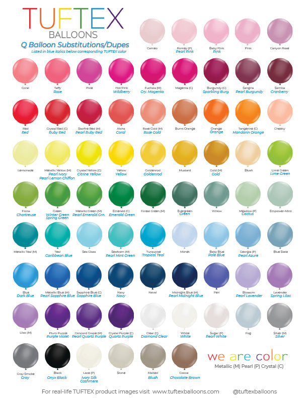 TUFTEX Latex Balloon Catalog Q Subs_Dupe List.jpg__PID:3b84414e-326d-4984-b164-a11854b5fa9c