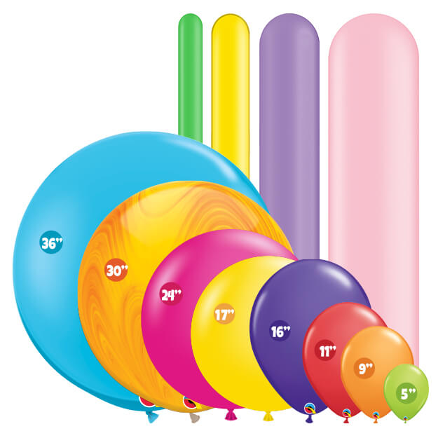 Solid Color Latex Balloons By Shape & Size